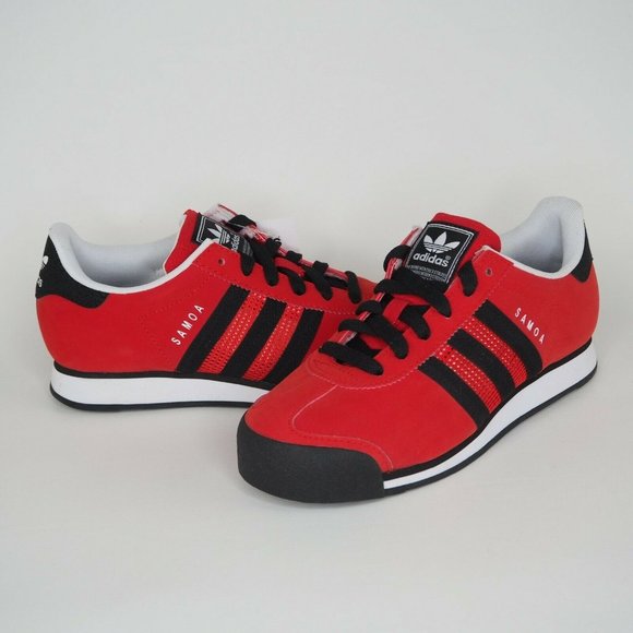 Adidas Samoa J Boys Shoes Red Sneakers Originals Leather C75421 Vintage - Picture 7 of 12
